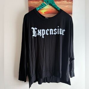 Sew in Love expensive black slouchy long sleeve tshirt M